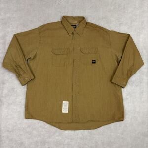 Bulwark Mens 3XL Long FR Work Shirt Tan Khaki Flame Resistant Protective